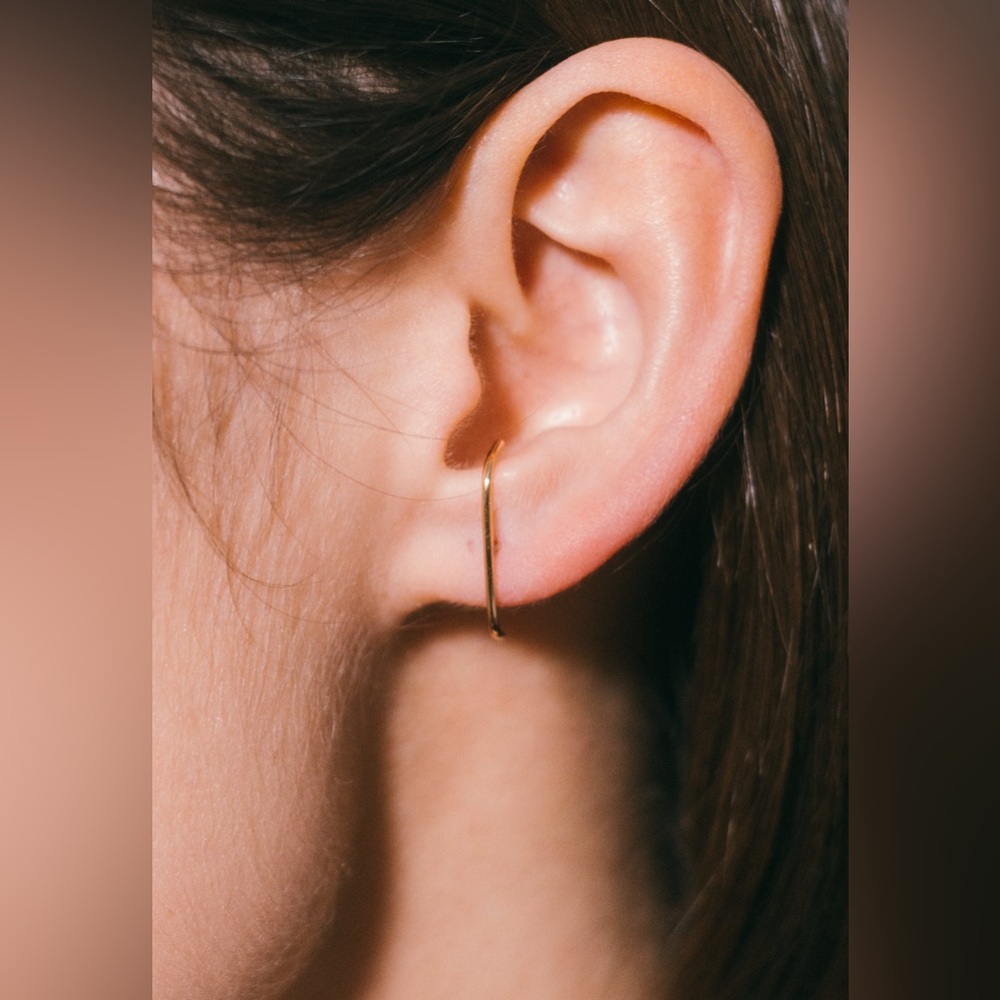 14k solid gold dainty ear cuff earrings